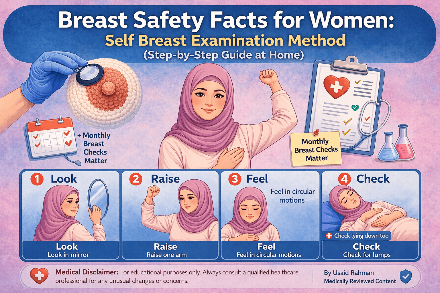 Breast Safety Facts for Women: Self Breast Examination Method (Step-by-Step Guide at Home)