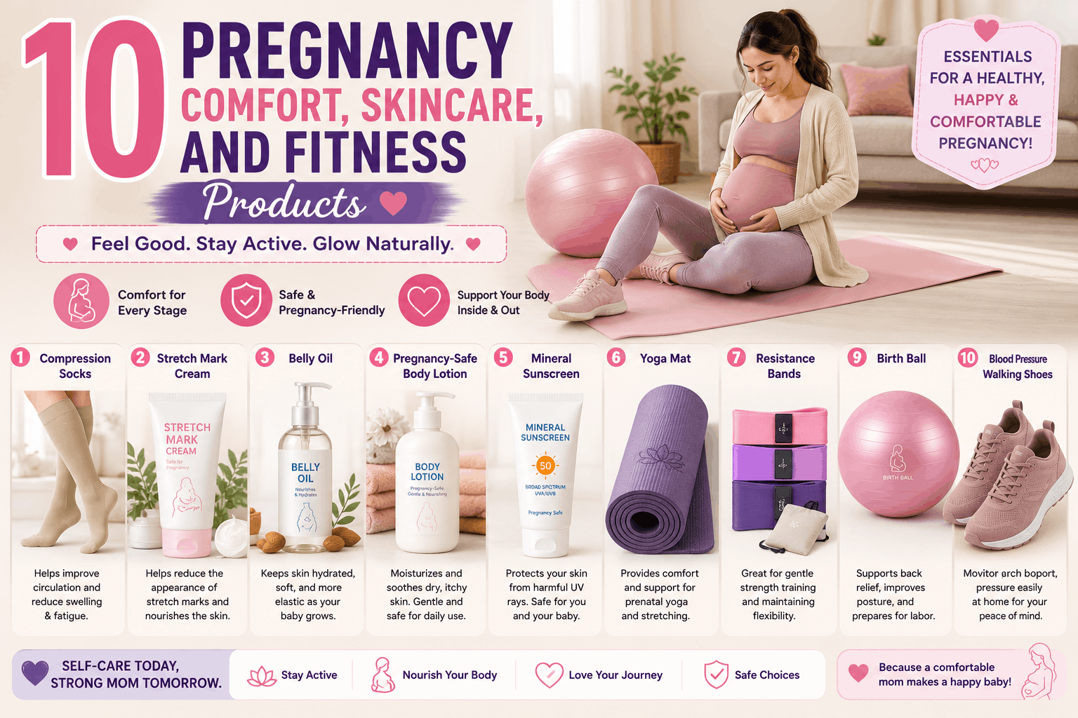 H1: 10 Pregnancy Comfort, Skincare, and Fitness Products (Part 3)
